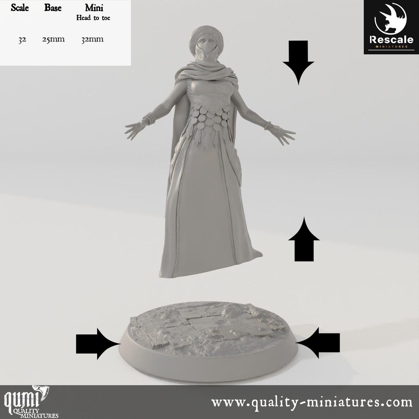 Tower Woman - Dinotopia - 32mm Tabletop RPG Mini - Qumi - Rescale Miniatures Quality Miniatures - Qumi