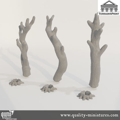 Tree Trunks - Deep Forest - Resin Print - Tabletop RPG Terrain - Terrain4Print - Qumi Quality Miniatures - Qumi