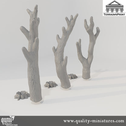 Tree Trunks - Deep Forest - Resin Print - Tabletop RPG Terrain - Terrain4Print - Qumi Quality Miniatures - Qumi