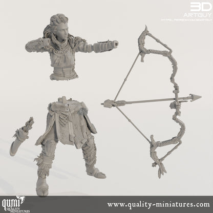 Tribal Warrior - 32mm Tabletop RPG Mini - Qumi Quality Miniatures - Qumi