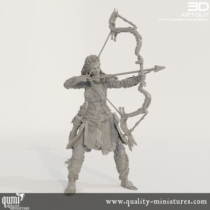 Tribal Warrior - 32mm Tabletop RPG Mini - Qumi Quality Miniatures - Qumi