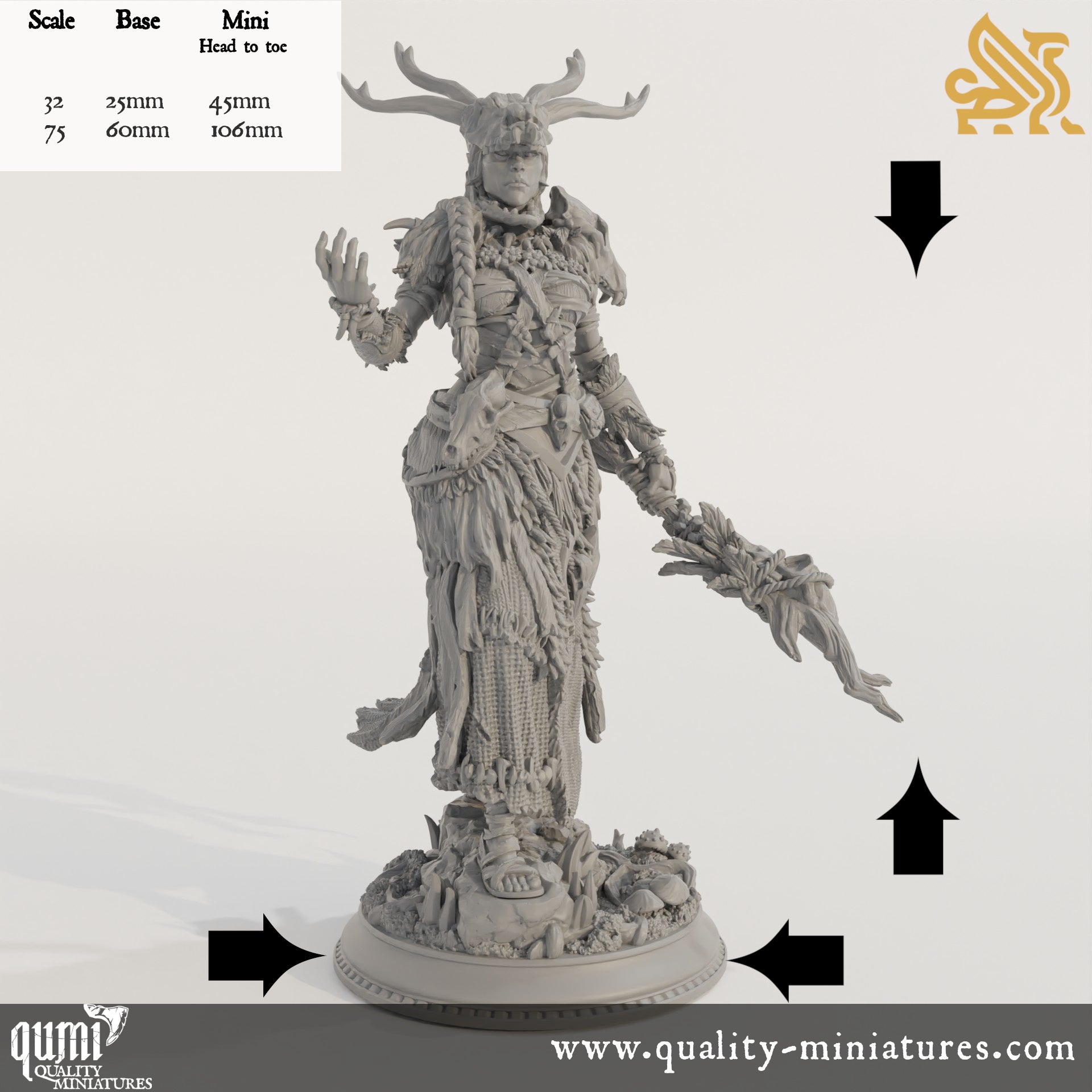 Turak_tali - Colossal Druid of the Valley - 32mm 75mm Tabletop RPG Mini - Qumi - DM Stash Quality Miniatures - Qumi