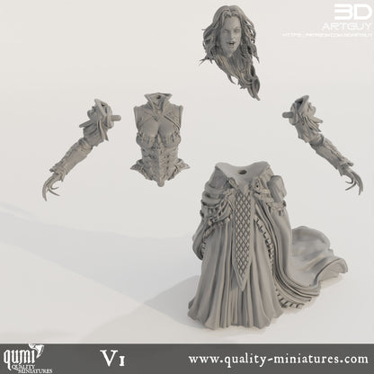 Vampiress - 32mm Tabletop RPG Mini - Qumi Quality Miniatures - Qumi