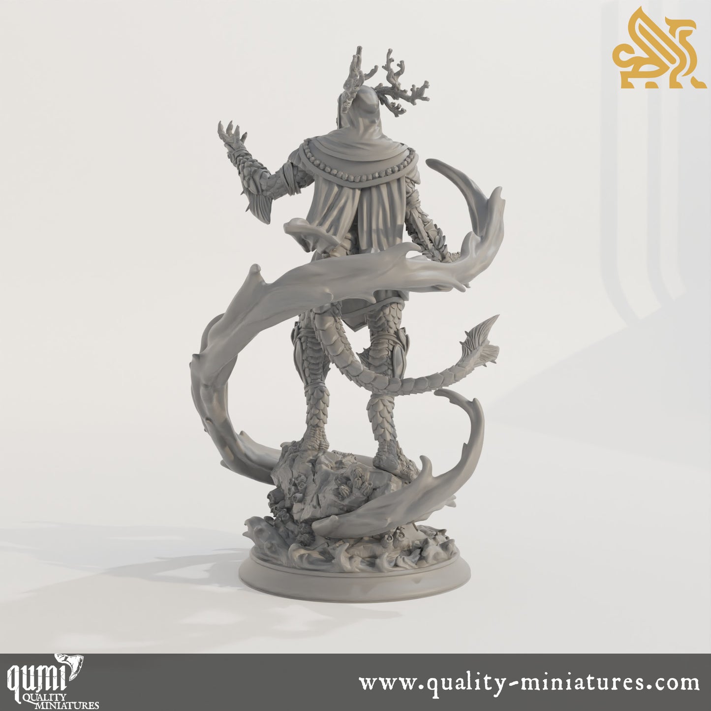 Voskathar - Dragonborn of the Tides - 32mm 75mm Tabletop RPG Mini - Qumi - DM Stash