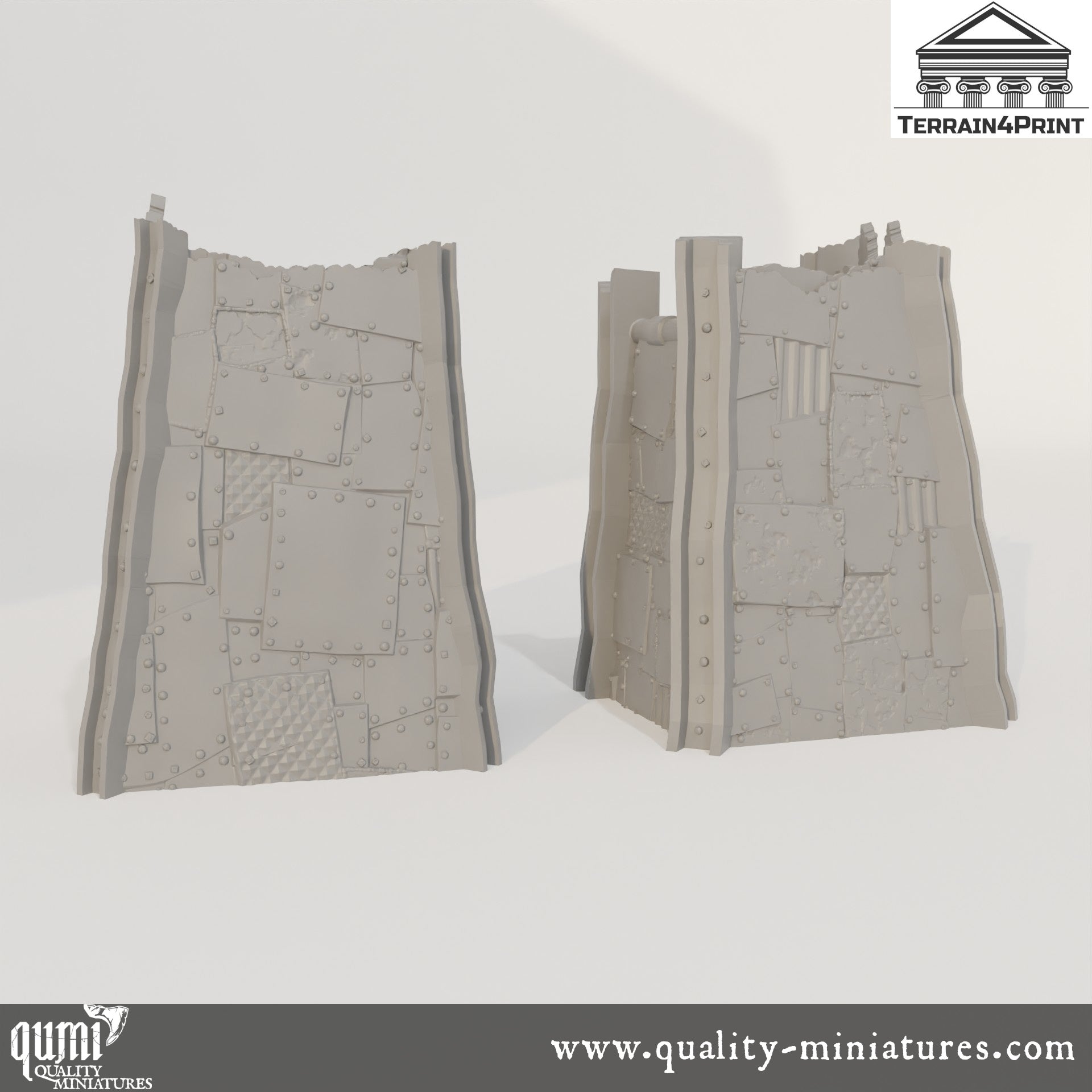 Walls - Rivet City - Resin Print - Tabletop RPG Terrain - Terrain4Print - Qumi Quality Miniatures - Qumi