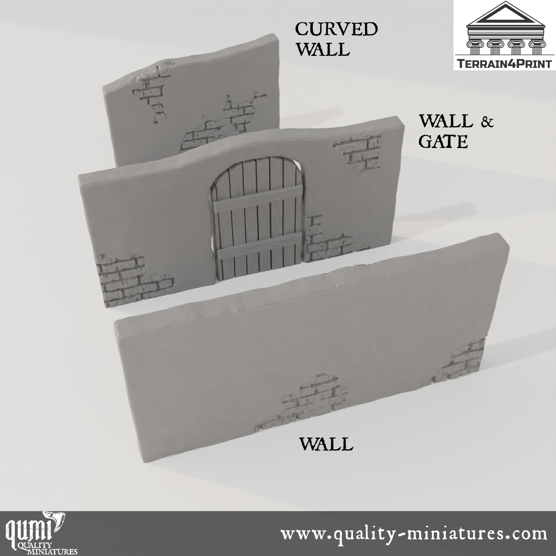 Walls and Gate - Arabic Village - Resin Print - Tabletop RPG Terrain - Terrain4Print - Qumi Quality Miniatures - Qumi