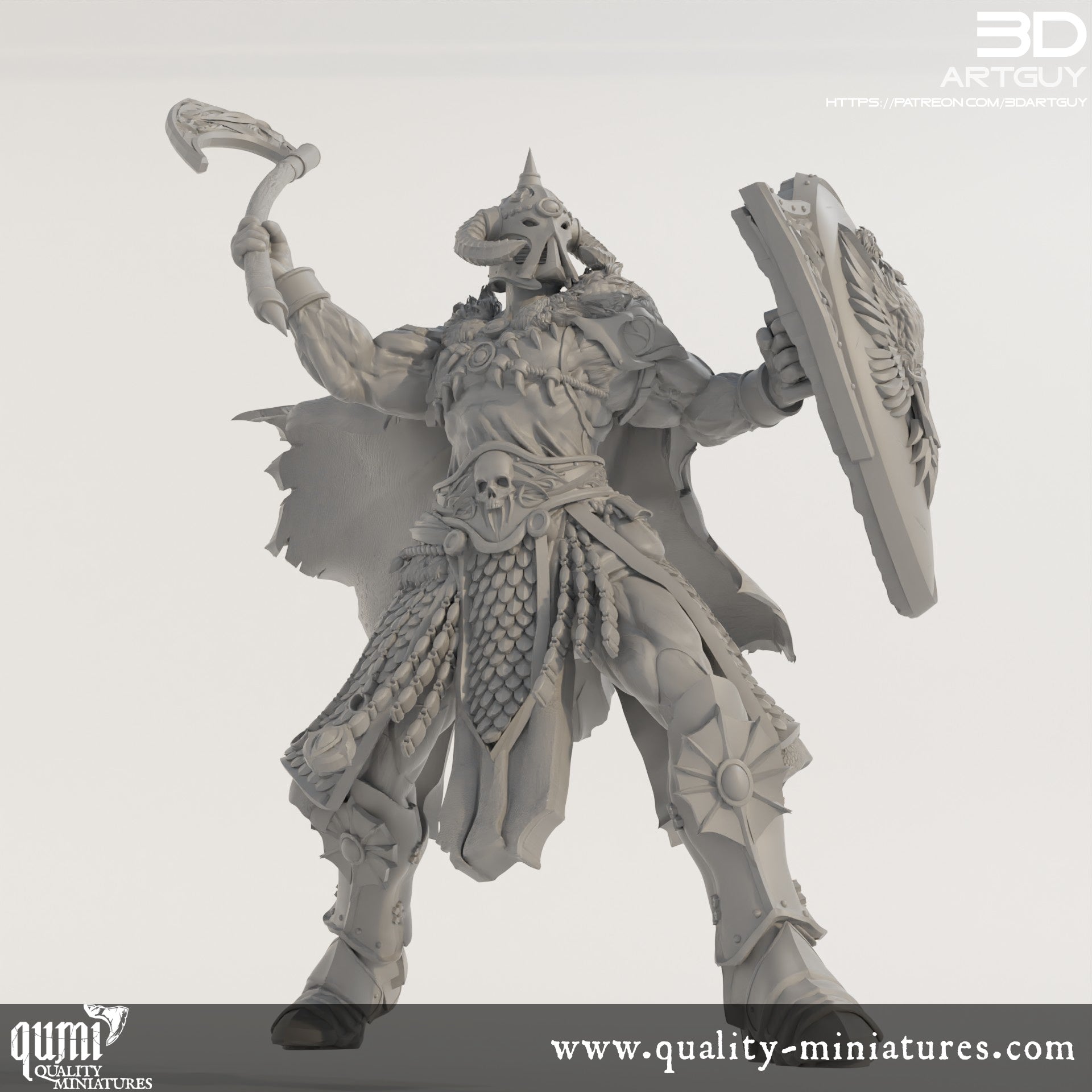 Warrior - 32mm Tabletop RPG Mini - Qumi Quality Miniatures - Qumi