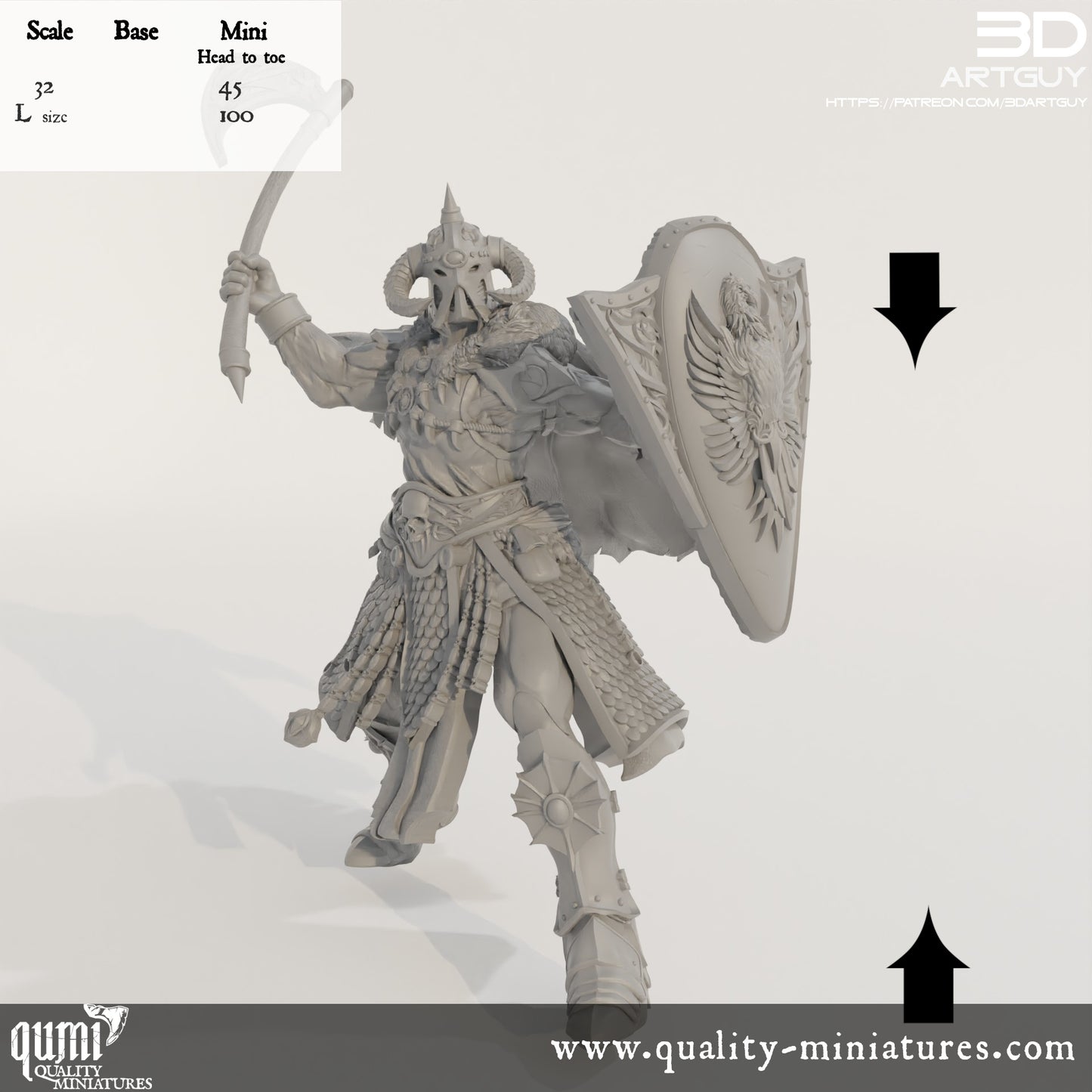 Warrior - 32mm Tabletop RPG Mini - Qumi Quality Miniatures - Qumi