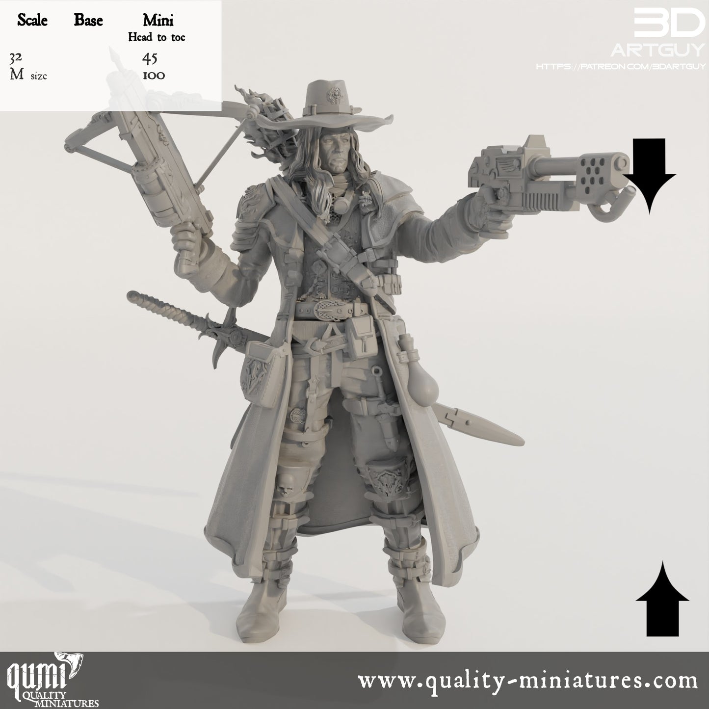 Witch Hunter - 32mm Tabletop RPG Mini - Qumi Quality Miniatures - Qumi