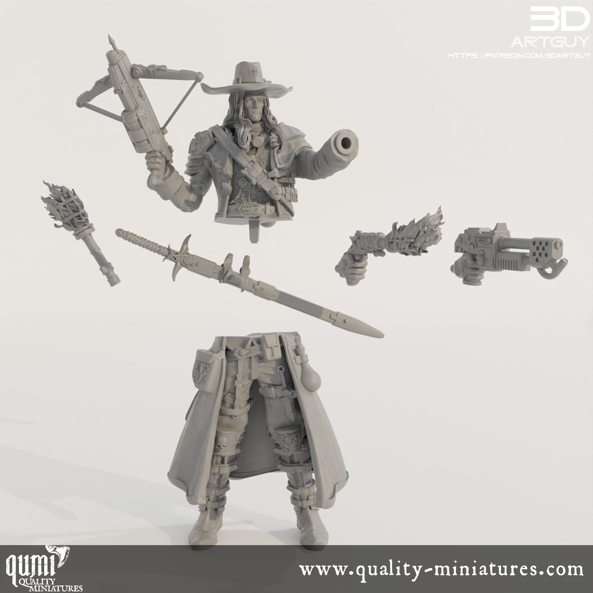 Witch Hunter - 32mm Tabletop RPG Mini - Qumi Quality Miniatures - Qumi