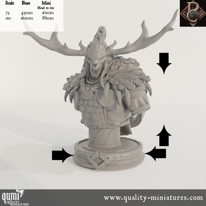 Worfar Bust - 32mm Tabletop RPG Mini - Qumi - Parasite Collectibles Quality Miniatures - Qumi