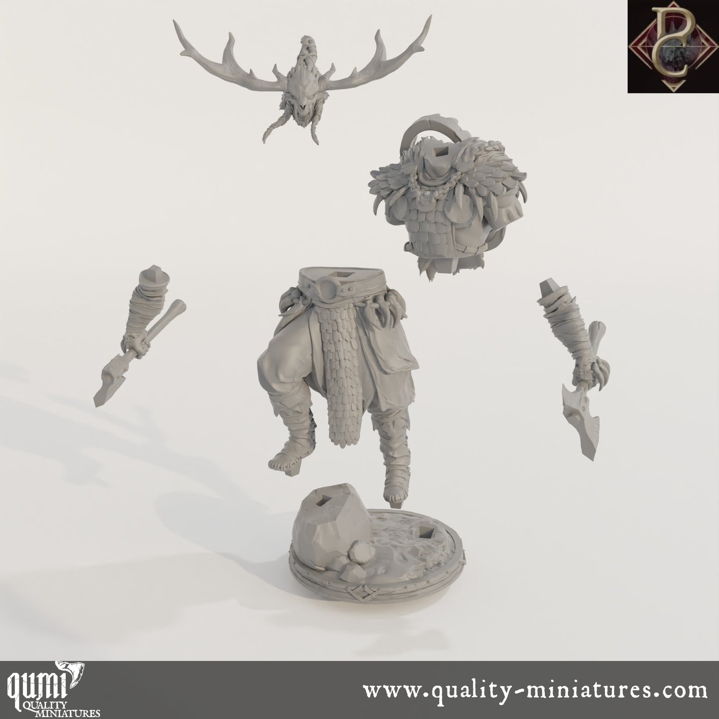 Worfar The Beastbonded - 32mm Tabletop RPG Mini - up to XL Size - Qumi - Parasite Collectibles Quality Miniatures - Qumi