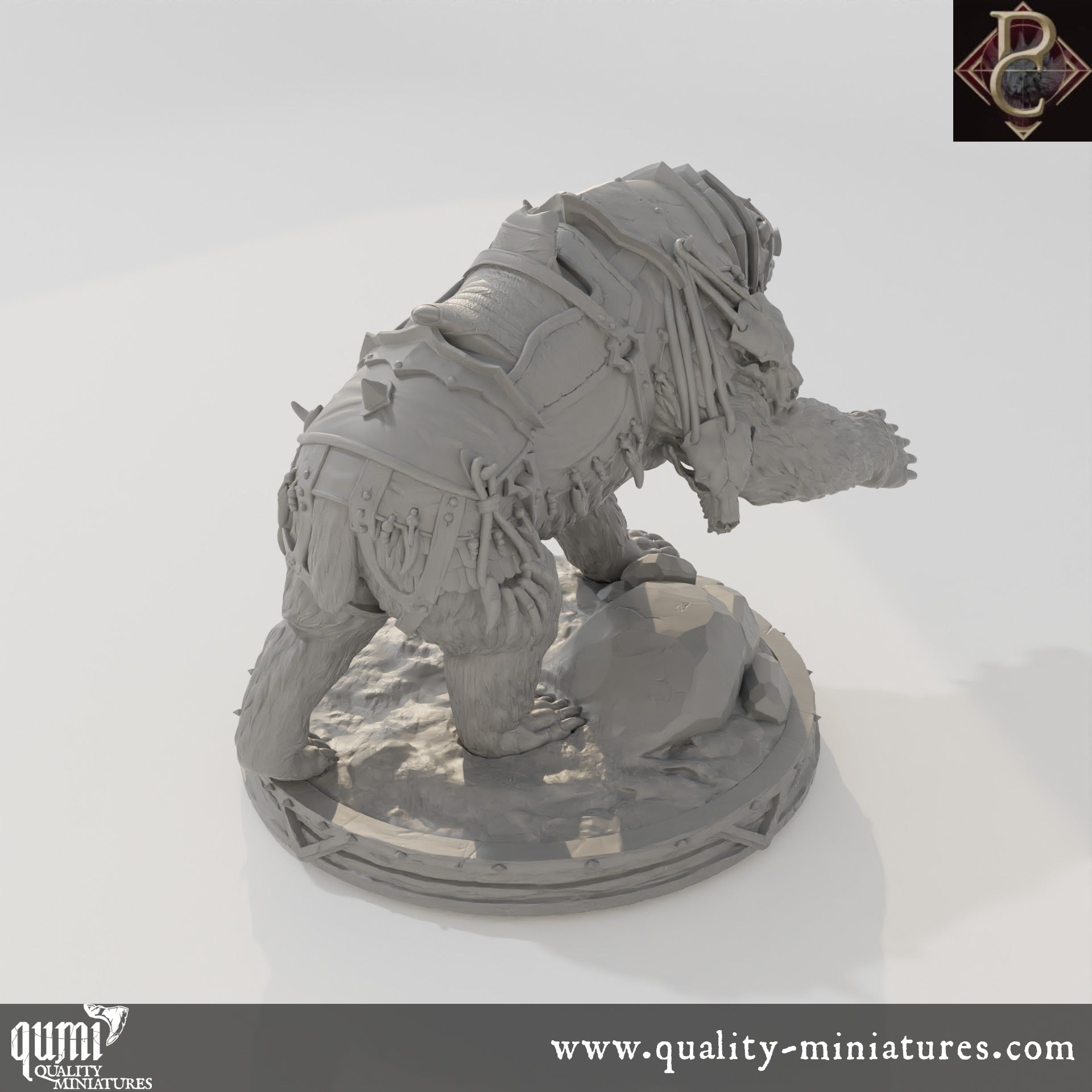 Worfar and The Bear - 32mm Tabletop RPG Mini - up to XL Size - Qumi - Parasite Collectibles Quality Miniatures - Qumi