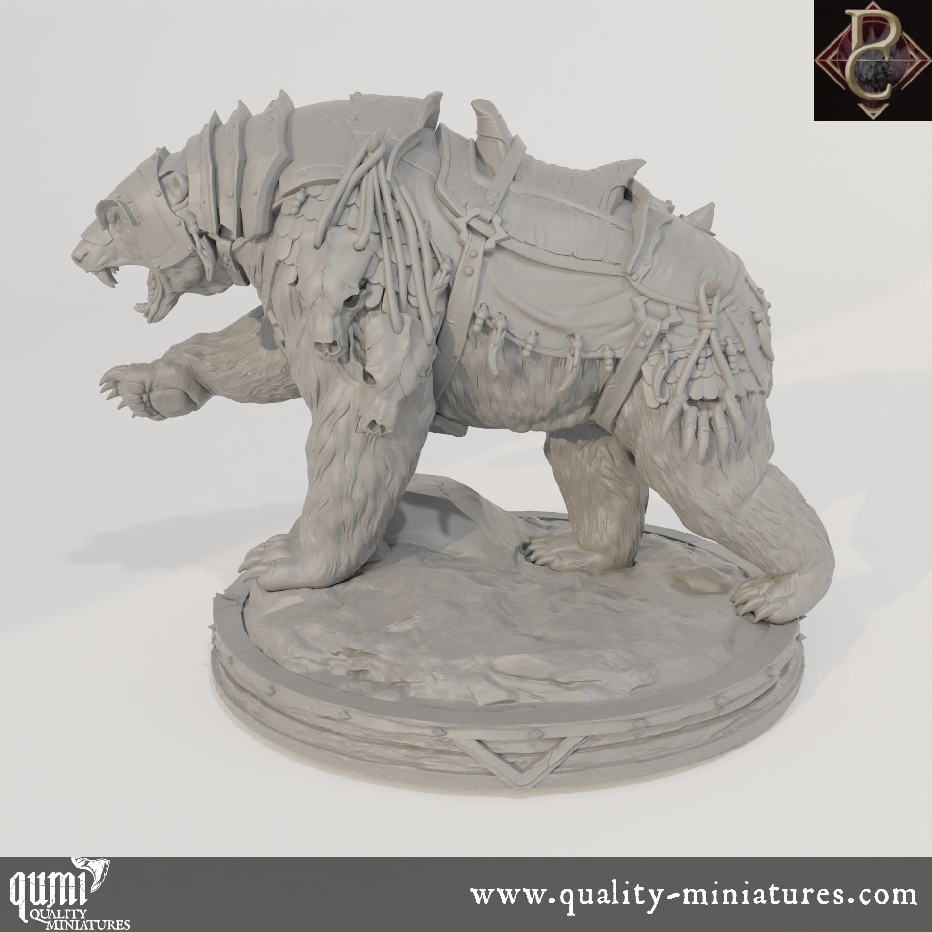 Worfar and The Bear - 32mm Tabletop RPG Mini - up to XL Size - Qumi - Parasite Collectibles Quality Miniatures - Qumi