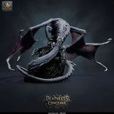 Adult Ghost Dragon – Spectral Undead Dragon: ghost dragon tabletop miniature, designer preview from Rescale Miniatures's 'Oktober 2026' release, 3D-printed in resin by Qumi (view 3)