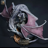 Adult Ghost Dragon – Spectral Undead Dragon: ghost dragon tabletop miniature, designer preview from Rescale Miniatures's 'Oktober 2026' release, 3D-printed in resin by Qumi (view 6)