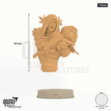 Aerithrian Wind Defender Miniature Bust 110mm - colour-coded parts render, 98 mm tall, 1 body part, 65 mm round base