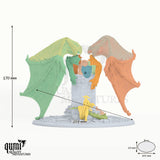 Dragon Dragon Astralyon Tabletop Miniature dragon miniature - assembly overview with colour-coded parts and measurements