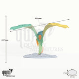 Dragon Dragon Astralyon Tabletop Miniature dragon miniature - assembly overview with colour-coded parts and measurements