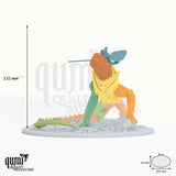 Dragon Dragon Astralyon Tabletop Miniature dragon miniature - assembly overview with colour-coded parts and measurements