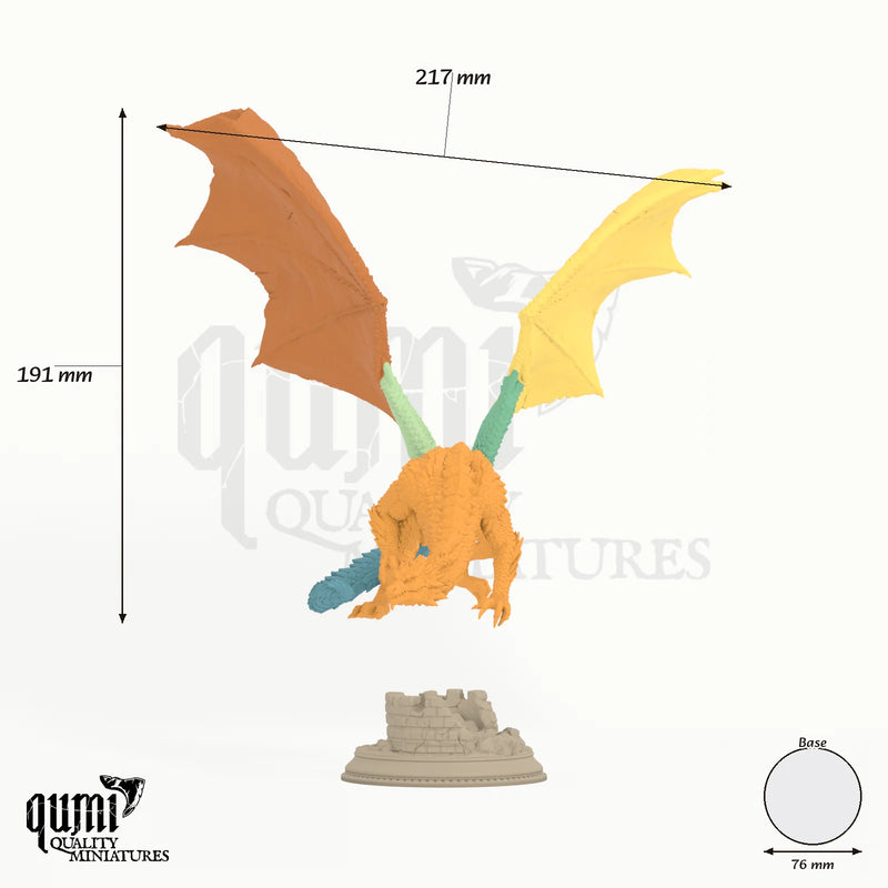 Dragon Azmordion Adult Silver Dragon Tabletop Miniature | Qumi Messbild
