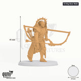 Exotic Aeterna Infantry Archer Tabletop-Miniatur (V2 Big Bow Walk) - 45 mm hoch - Rescale Miniatures 3D-Druck von Qumi