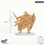 Exotic Aeterna Infantry General tabletop miniature (V3 Sword Attack) - 46 mm tall - Rescale Miniatures 3D print by Qumi