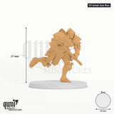 Exotic Aeterna Infantry Warrior Tabletop-Miniatur (V3 Great Axe Run) - 37 mm hoch - Rescale Miniatures 3D-Druck von Qumi