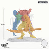 Blight Troll tabletop miniature (Walk) - 85 mm tall, 98 mm base, 6+1 part assembly - Rescale Miniatures 3D print by Qumi