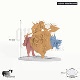 Boar Mounted tabletop miniature (V1 Boar Boss Mounted) - 93 mm tall, 118x90 mm base - Rescale Miniatures 3D print by Qumi