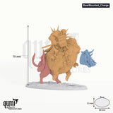 Boar Mounted tabletop miniature (Charge) - 70 mm tall, 88x52 mm base, 3+1 part assembly - Rescale Miniatures 3D print by Qumi