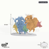 Boar Mounted tabletop miniature (V2 Double Boar) - 69 mm tall, 103x69 mm base - Rescale Miniatures 3D print by Qumi