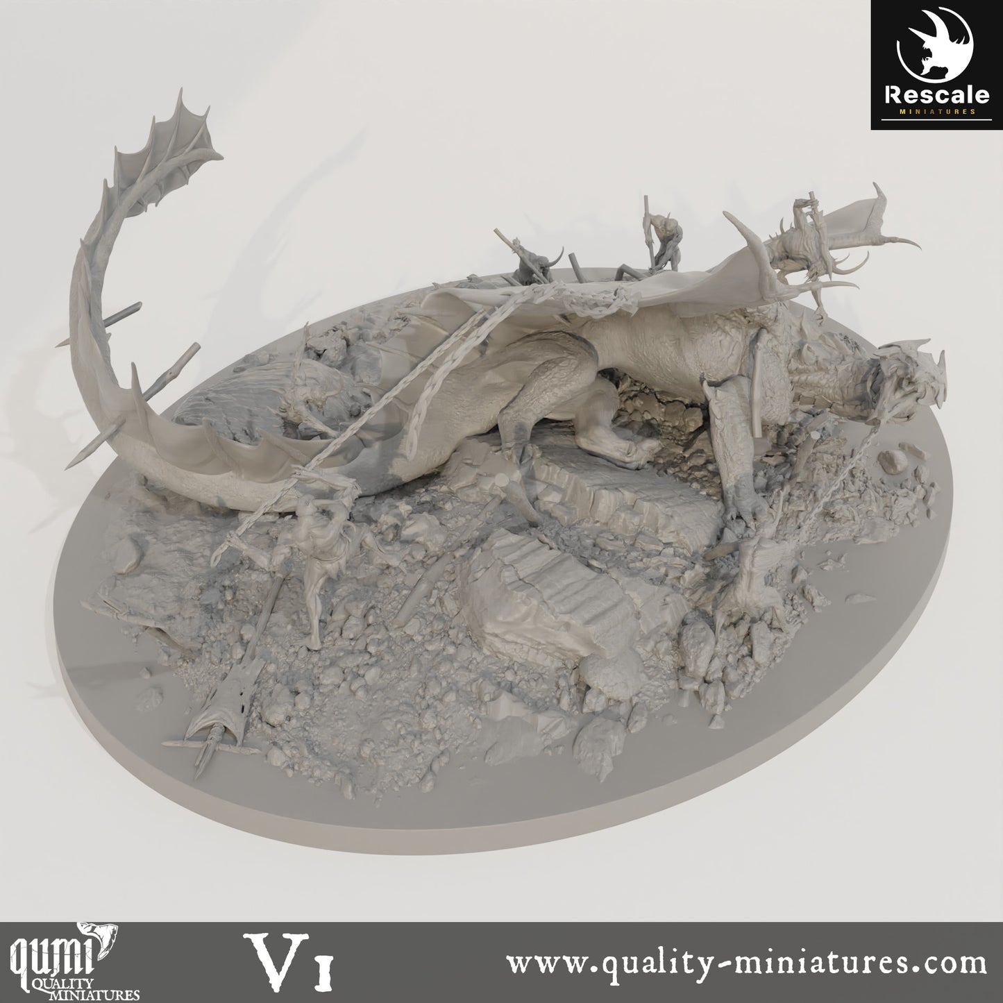 Brass Dragon - 32mm Tabletop RPG Mini - Qumi - Rescale Miniatures