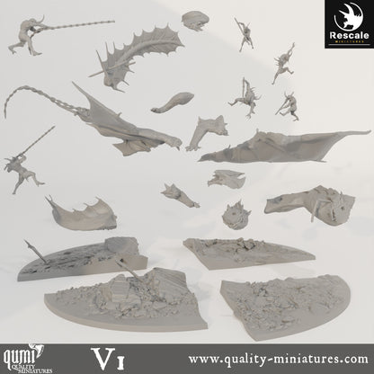 Brass Dragon - 32mm Tabletop RPG Mini - Qumi - Rescale Miniatures