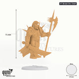Brutal Orc tabletop miniature (V1 Brutal Orc Chief) - 71 mm tall, 39 mm base - Rescale Miniatures 3D print by Qumi