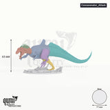 Concavenator tabletop miniature (V1 Attack) - 63 mm tall, 77 mm base, 7+1 part assembly - Rescale Miniatures 3D print by Qumi