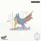 Concavenator tabletop miniature (V2 Cry) - 62 mm tall, 77 mm base, 7+1 part assembly - Rescale Miniatures 3D print by Qumi