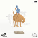 Custos Purgatorii 75mm - colour-coded parts render, 149 mm tall, 3 body parts, 101 x 73 mm oval base