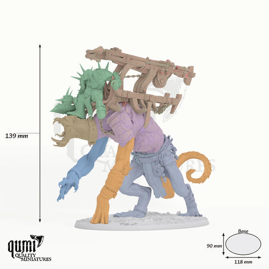 Death Walk tabletop miniature - 139 mm tall, 118x90 mm base, 13+1 part assembly - Rescale Miniatures 3D print by Qumi