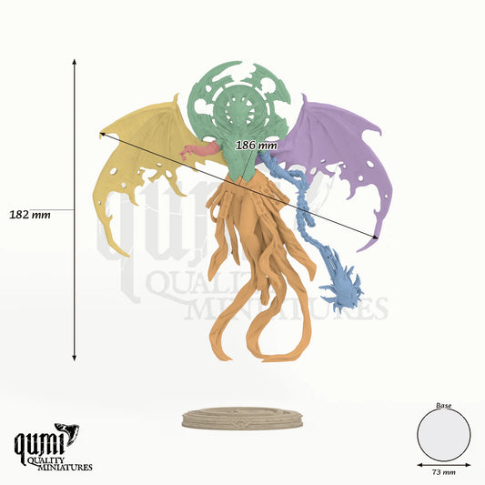 Hazabel Judicatrix of Sins - colour-coded parts render, 182 mm tall, 6 body parts, 73 mm round base