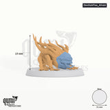 Devilish Flea tabletop miniature (Afraid) - 19 mm tall, 31 mm base, 2+1 part assembly - Rescale Miniatures 3D print by Qumi