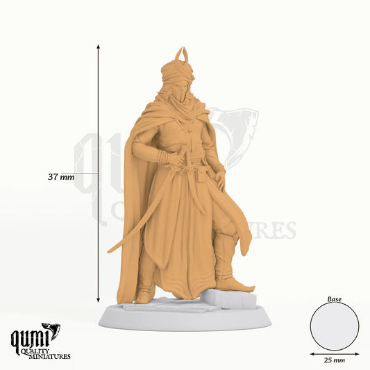 Guard Outlaw Male tabletop miniature - 37 mm tall, 25 mm base, 1+1 part assembly - Rescale Miniatures 3D print by Qumi