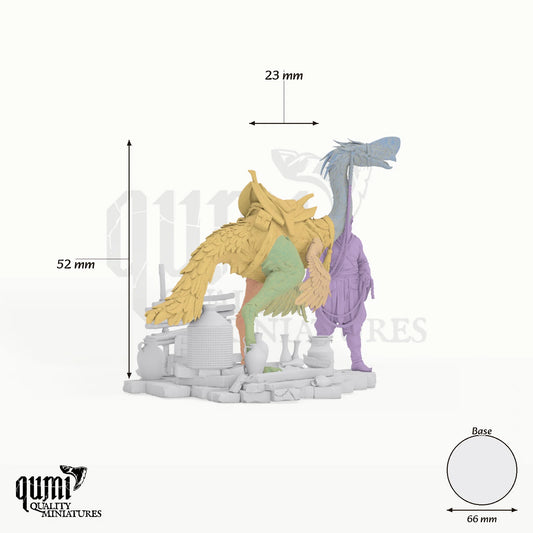Pet Tabletop-Miniatur - 52 mm hoch, 23 mm Spannweite, 66 mm Base - Rescale Miniatures 3D-Druck von Qumi
