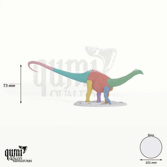 Diplodocus tabletop miniature - 73 mm tall, 101 mm base, 8+1 part assembly - Rescale Miniatures 3D print by Qumi