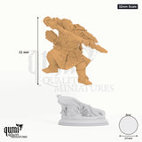 Achtum tabletop miniature (32mm Scale) - 32 mm tall, 24 mm base, 1+1 part assembly - DM Stash 3D print by Qumi