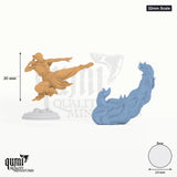 Andraza tabletop miniature (32mm Scale) - 45 mm tall, 24 mm base, 2+1 part assembly - DM Stash 3D print by Qumi