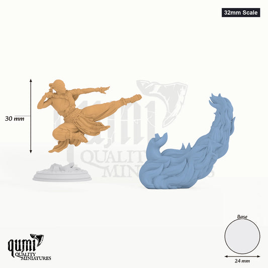Andraza tabletop miniature (32mm Scale) - 45 mm tall, 24 mm base, 2+1 part assembly - DM Stash 3D print by Qumi