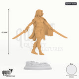 Angela tabletop miniature (32mm Scale) - 41 mm tall, 25 mm base, 1+1 part assembly - DM Stash 3D print by Qumi