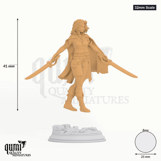 Angela tabletop miniature (32mm Scale) - 41 mm tall, 25 mm base, 1+1 part assembly - DM Stash 3D print by Qumi