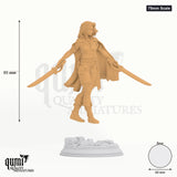Angela tabletop miniature (75mm Scale) - 95 mm tall, 60 mm base, 1+1 part assembly - DM Stash 3D print by Qumi